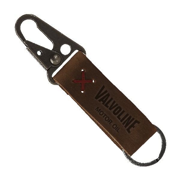 Busker Leather Keychain with Antique Nickel Carabiner 1