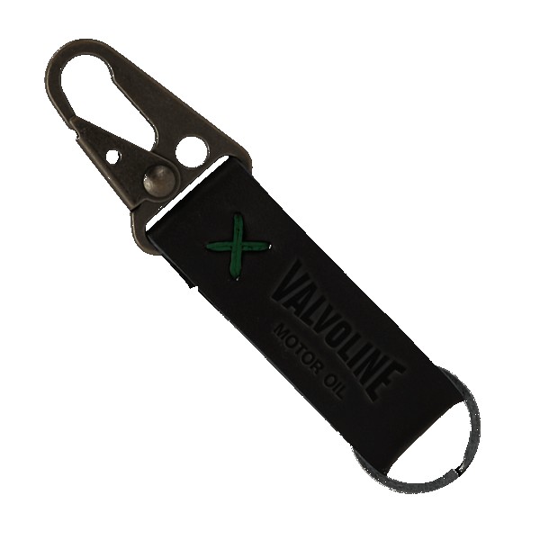 Busker Leather Keychain with Antique Nickel Carabiner 1