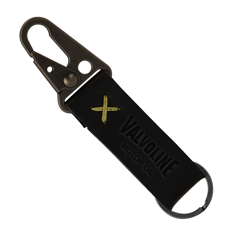 Busker Leather Keychain with Antique Nickel Carabiner 1