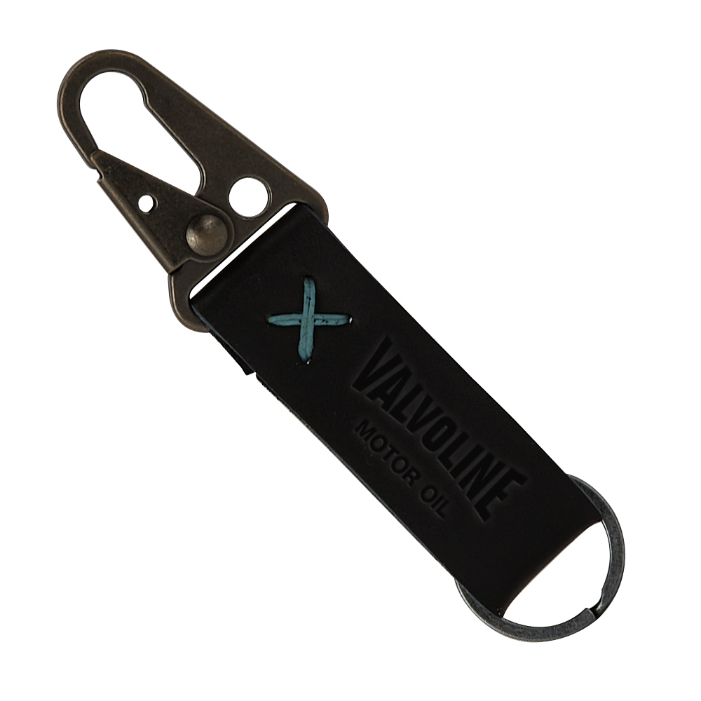 Busker Leather Keychain with Antique Nickel Carabiner 1