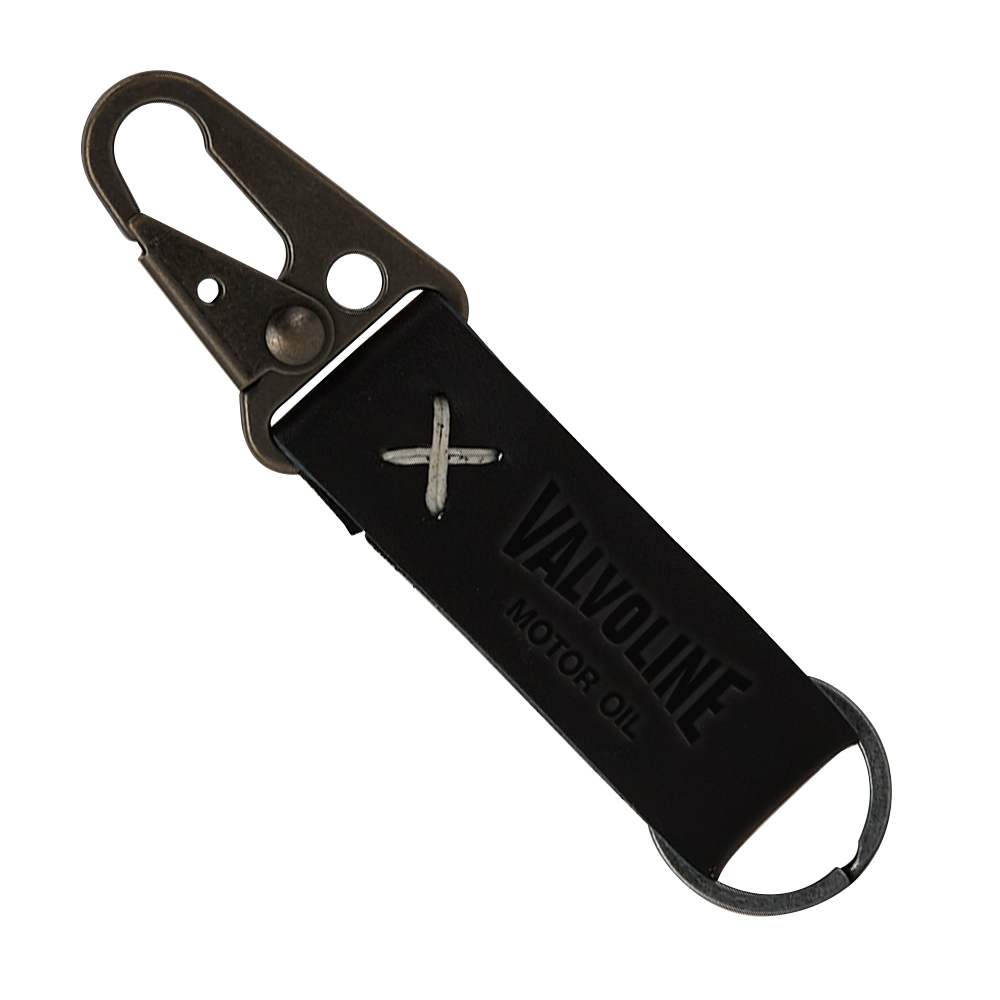 Busker Leather Keychain with Antique Nickel Carabiner 1