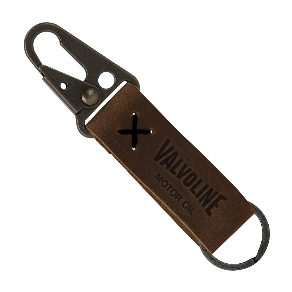 Busker Leather Keychain with Antique Nickel Carabiner 1