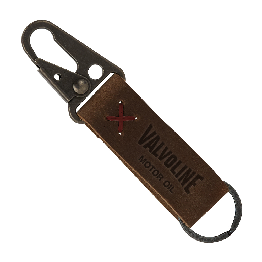 Busker Leather Keychain with Antique Nickel Carabiner 1