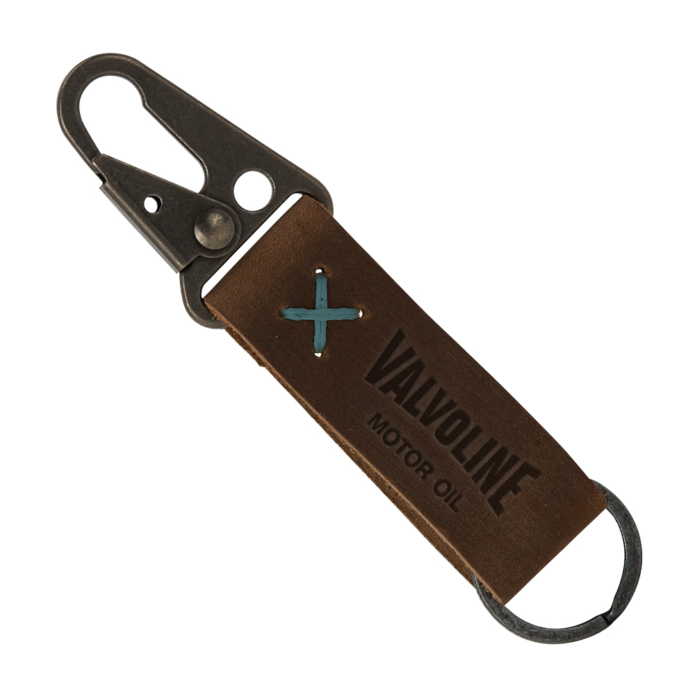 Busker Leather Keychain with Antique Nickel Carabiner 1