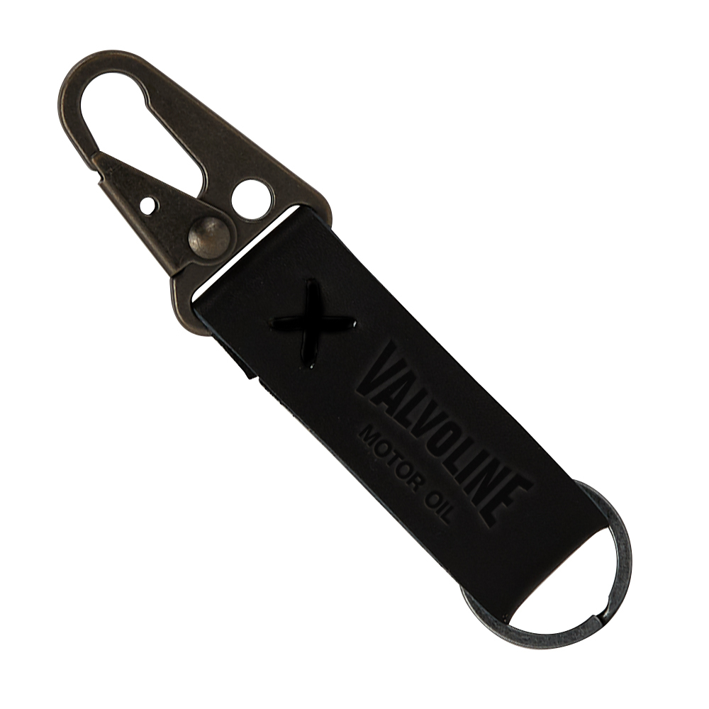 Busker Leather Keychain with Antique Nickel Carabiner 1