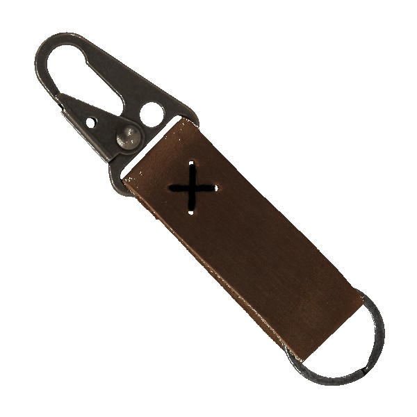Busker Leather Keychain with Antique Nickel Carabiner 1
