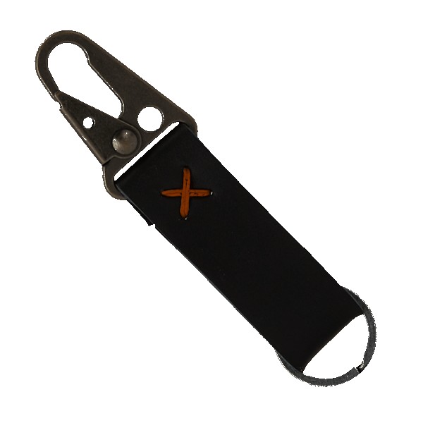 Busker Leather Keychain with Antique Nickel Carabiner 1