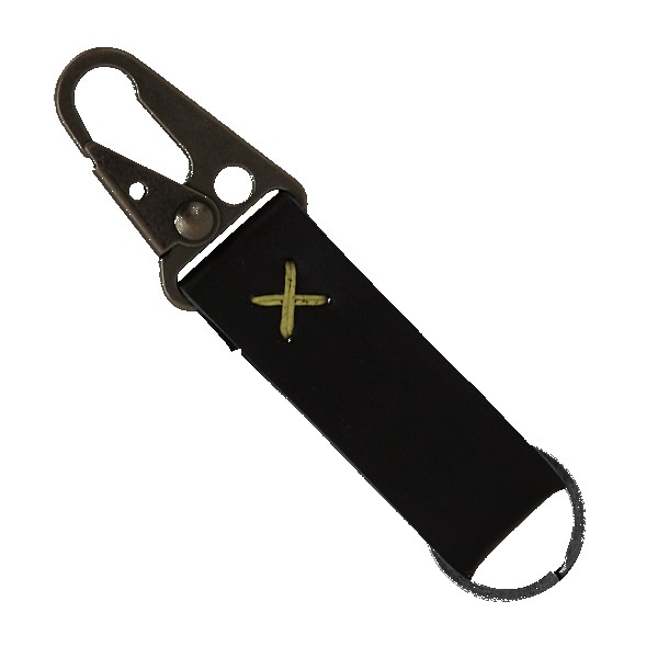 Busker Leather Keychain with Antique Nickel Carabiner 1