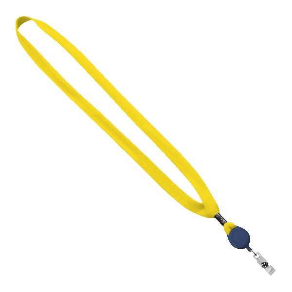 5/8" New Polyester "Shoelace" Lanyard with Retractable Badge Reel 1