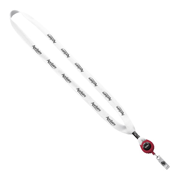 5/8" New Polyester "Shoelace" Lanyard with Retractable Badge Reel 1
