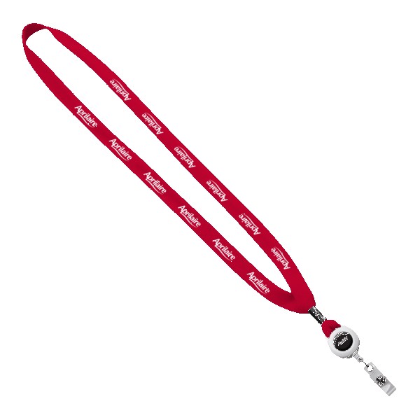 5/8" New Polyester "Shoelace" Lanyard with Retractable Badge Reel 1