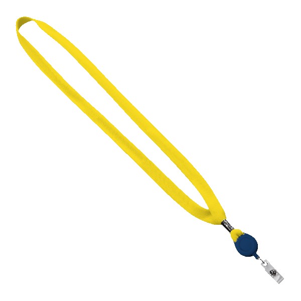 5/8" New Polyester "Shoelace" Lanyard with Retractable Badge Reel 1