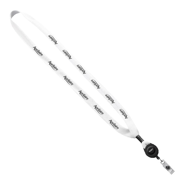 5/8" New Polyester "Shoelace" Lanyard with Retractable Badge Reel 1