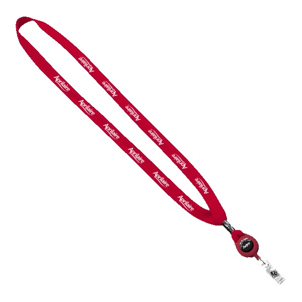 5/8" New Polyester "Shoelace" Lanyard with Retractable Badge Reel 1
