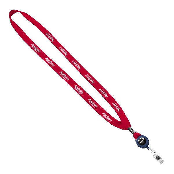 5/8" New Polyester "Shoelace" Lanyard with Retractable Badge Reel 1