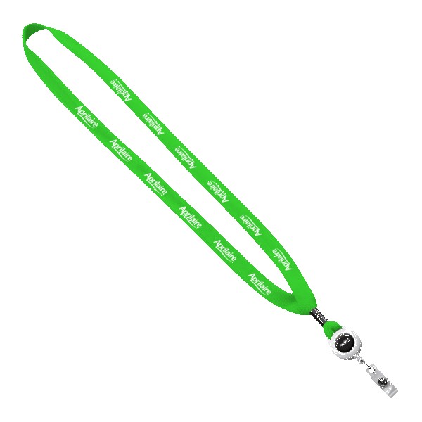 5/8" New Polyester "Shoelace" Lanyard with Retractable Badge Reel 1