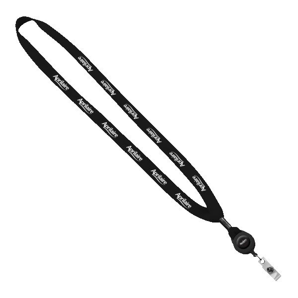 5/8" New Polyester "Shoelace" Lanyard with Retractable Badge Reel 1