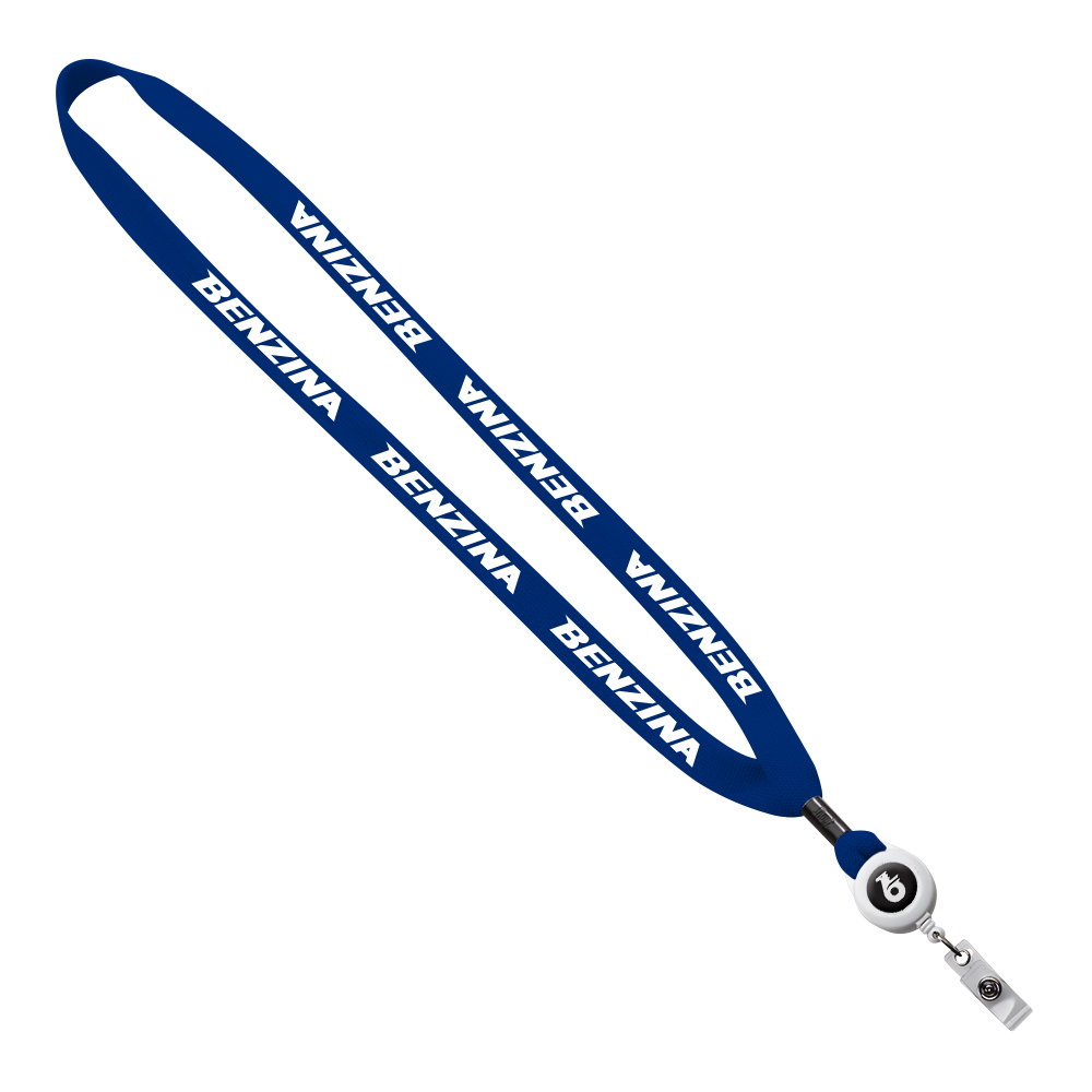 5/8" New Polyester "Shoelace" Lanyard with Retractable Badge Reel 1