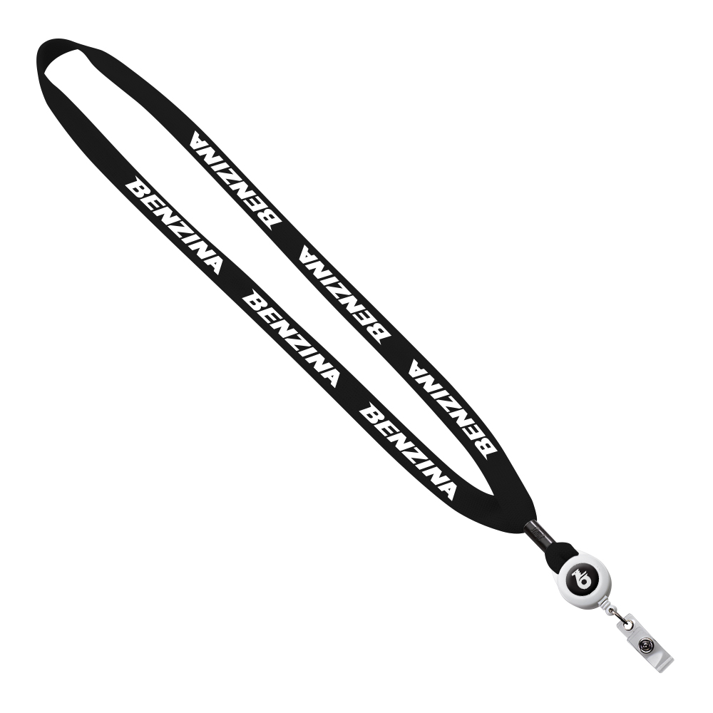 5/8" New Polyester "Shoelace" Lanyard with Retractable Badge Reel 1