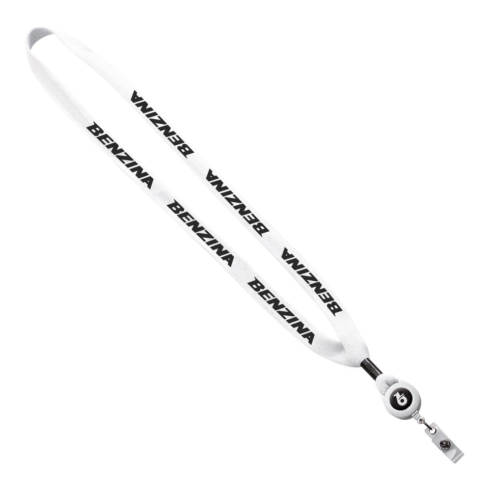 5/8" New Polyester "Shoelace" Lanyard with Retractable Badge Reel 1