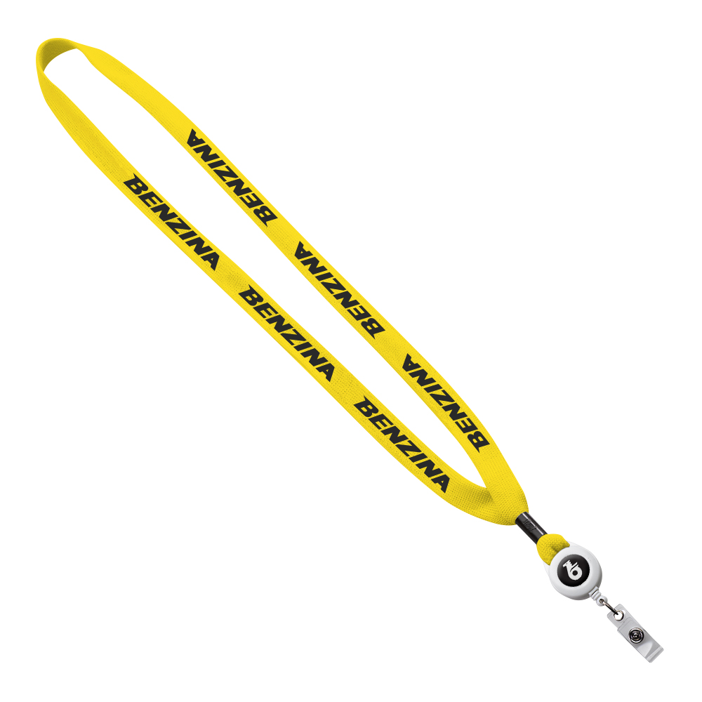 5/8" New Polyester "Shoelace" Lanyard with Retractable Badge Reel 1