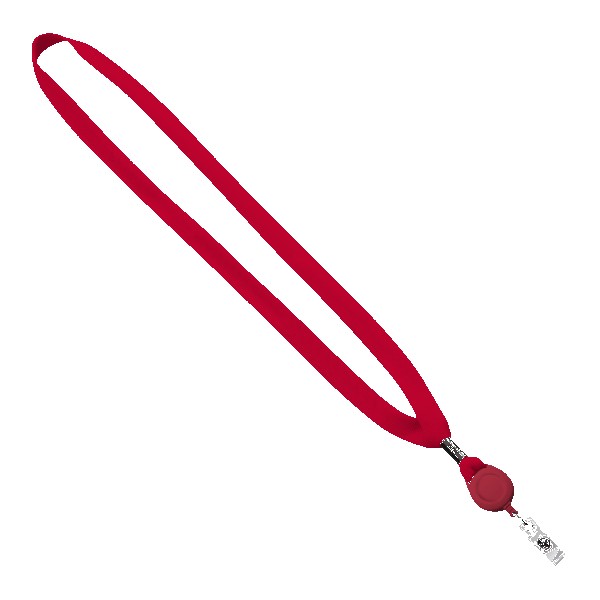 5/8" New Polyester "Shoelace" Lanyard with Retractable Badge Reel 1