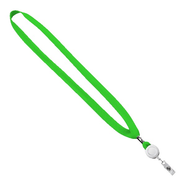 5/8" New Polyester "Shoelace" Lanyard with Retractable Badge Reel 1