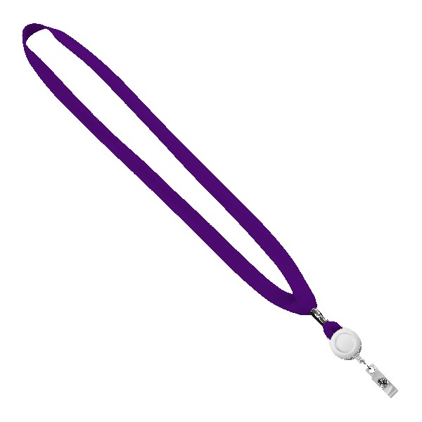 5/8" New Polyester "Shoelace" Lanyard with Retractable Badge Reel 1