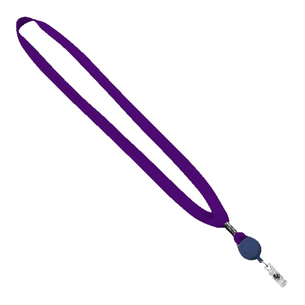 5/8" New Polyester "Shoelace" Lanyard with Retractable Badge Reel 1