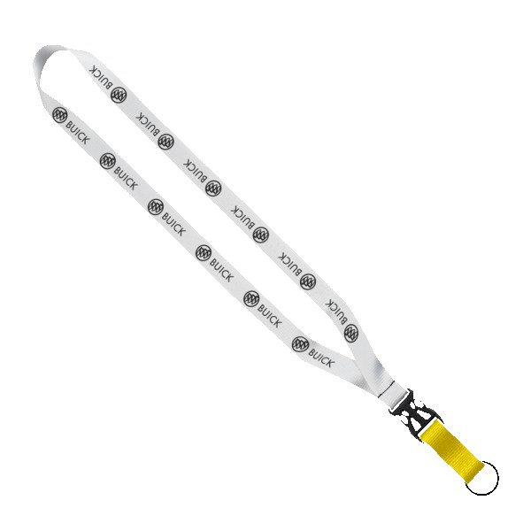 3/4" Multi-Color Polyester Lanyard with Slide Buckle Release & Split-Ring 1