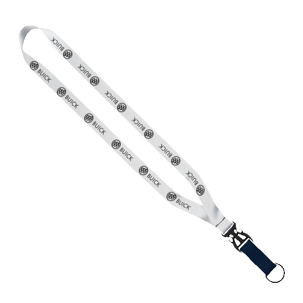 3/4" Multi-Color Polyester Lanyard with Slide Buckle Release & Split-Ring 1