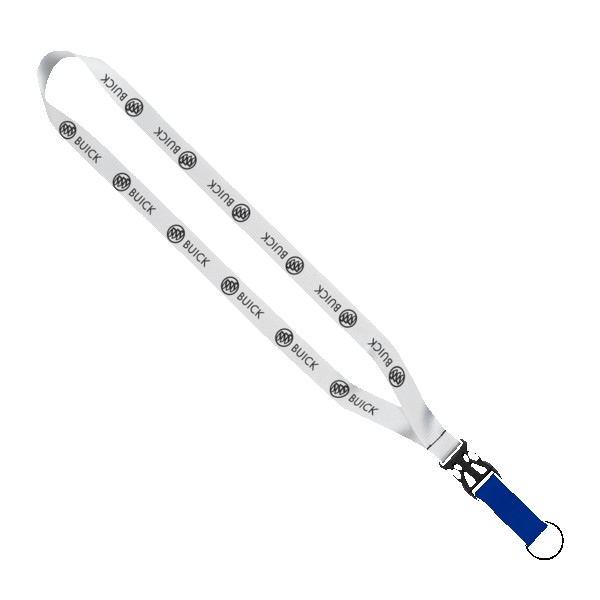 3/4" Multi-Color Polyester Lanyard with Slide Buckle Release & Split-Ring 1