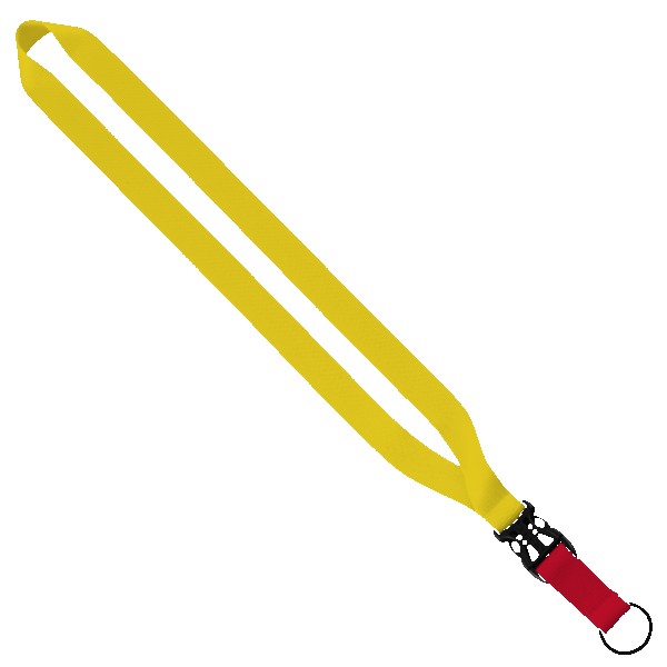 3/4" Multi-Color Polyester Lanyard with Slide Buckle Release & Split-Ring 1