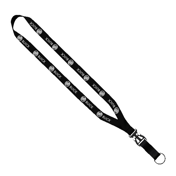 3/4" Multi-Color Polyester Lanyard with Slide Buckle Release & Split-Ring 1