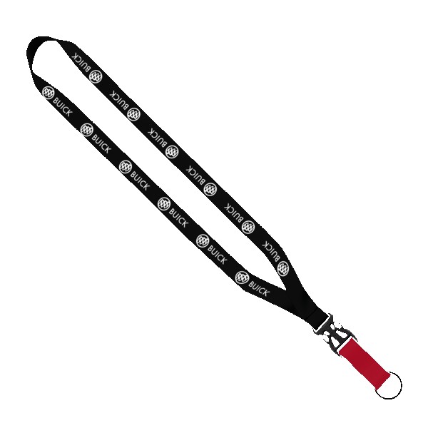 3/4" Multi-Color Polyester Lanyard with Slide Buckle Release & Split-Ring 1