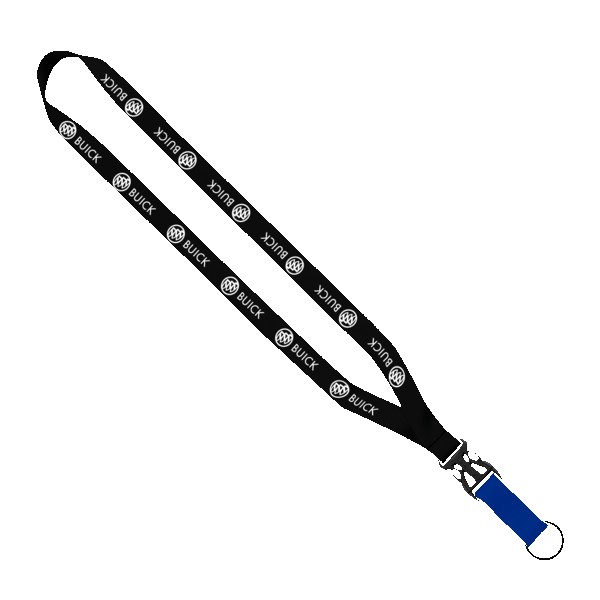 3/4" Multi-Color Polyester Lanyard with Slide Buckle Release & Split-Ring 1
