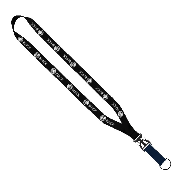 3/4" Multi-Color Polyester Lanyard with Slide Buckle Release & Split-Ring 1