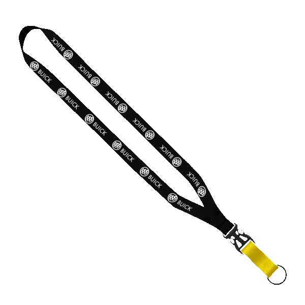 3/4" Multi-Color Polyester Lanyard with Slide Buckle Release & Split-Ring 1