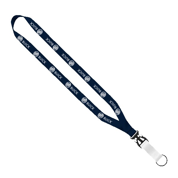 3/4" Multi-Color Polyester Lanyard with Slide Buckle Release & Split-Ring 1