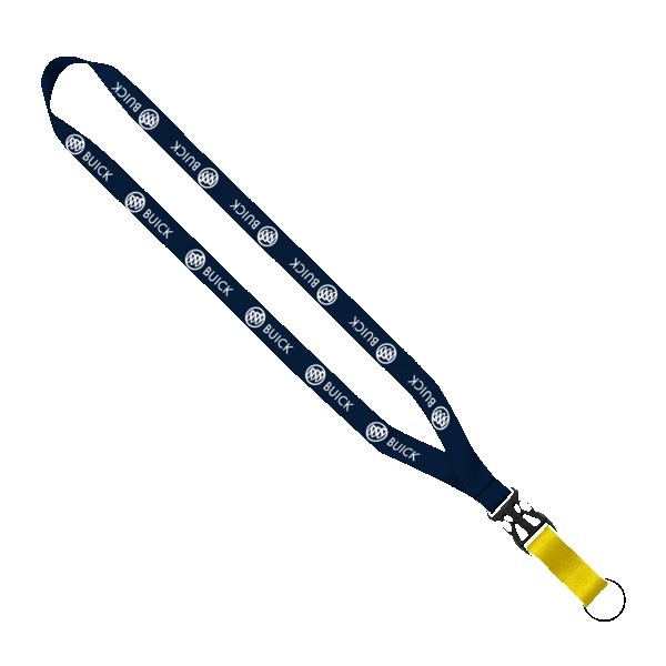 3/4" Multi-Color Polyester Lanyard with Slide Buckle Release & Split-Ring 1