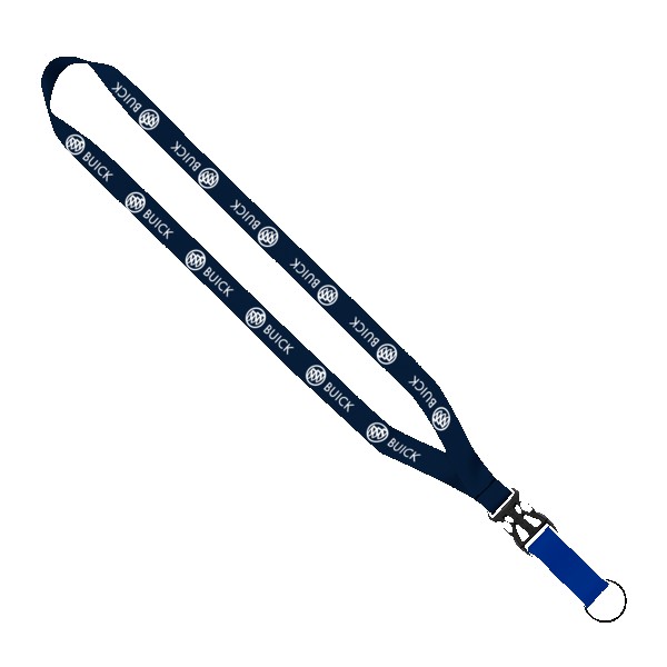 3/4" Multi-Color Polyester Lanyard with Slide Buckle Release & Split-Ring 1