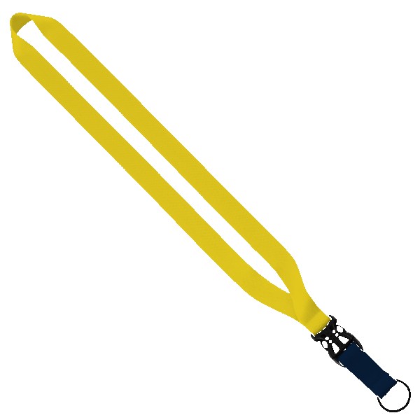 3/4" Multi-Color Polyester Lanyard with Slide Buckle Release & Split-Ring 1