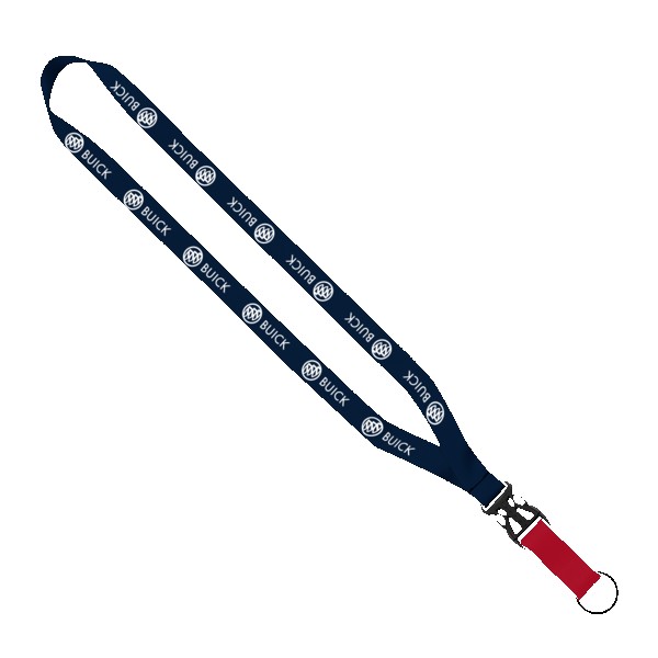 3/4" Multi-Color Polyester Lanyard with Slide Buckle Release & Split-Ring 1