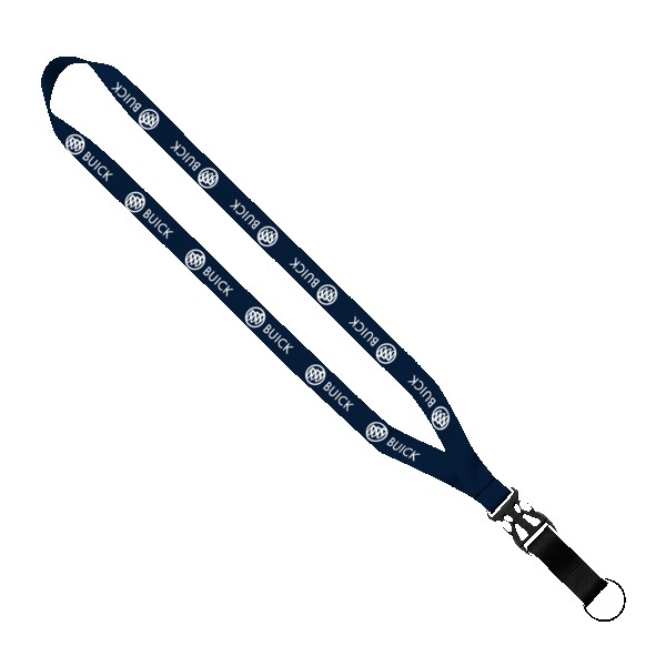 3/4" Multi-Color Polyester Lanyard with Slide Buckle Release & Split-Ring 1