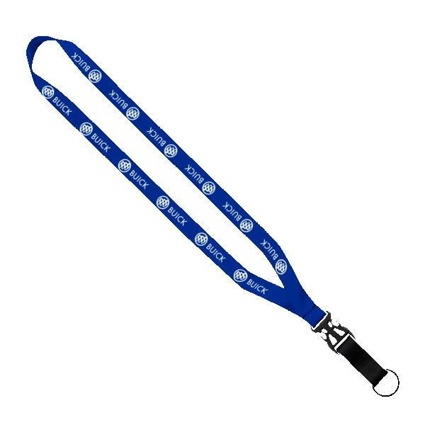 3/4" Multi-Color Polyester Lanyard with Slide Buckle Release & Split-Ring 1