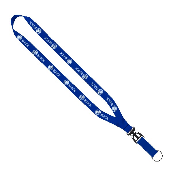 3/4" Multi-Color Polyester Lanyard with Slide Buckle Release & Split-Ring 1