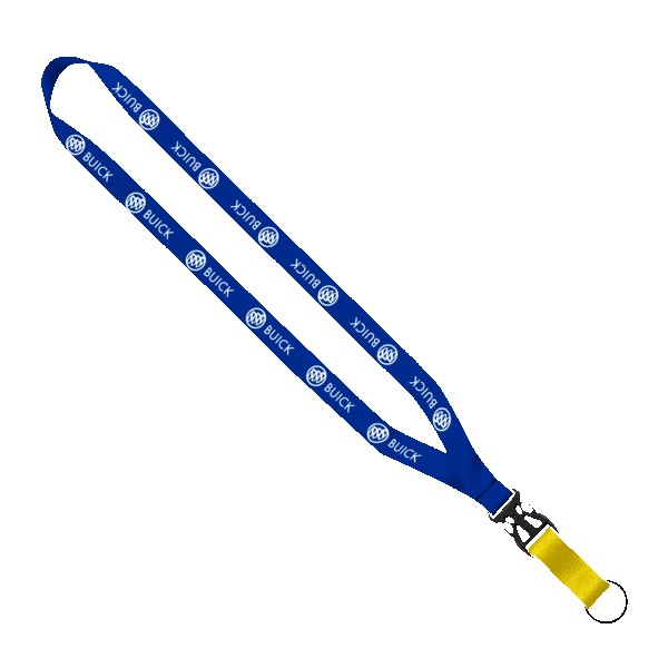 3/4" Multi-Color Polyester Lanyard with Slide Buckle Release & Split-Ring 1