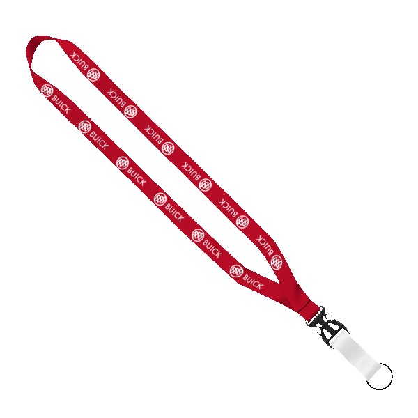 3/4" Multi-Color Polyester Lanyard with Slide Buckle Release & Split-Ring 1