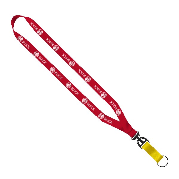 3/4" Multi-Color Polyester Lanyard with Slide Buckle Release & Split-Ring 1