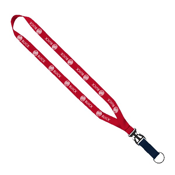 3/4" Multi-Color Polyester Lanyard with Slide Buckle Release & Split-Ring 1